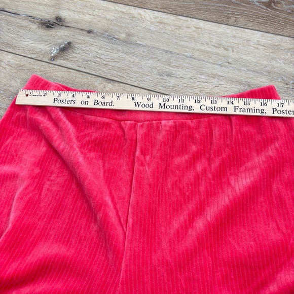 Drapers & Damons XL Coral Lounge Set Velour Gold Button Front Top Elastic Pants - Picture 7 of 16